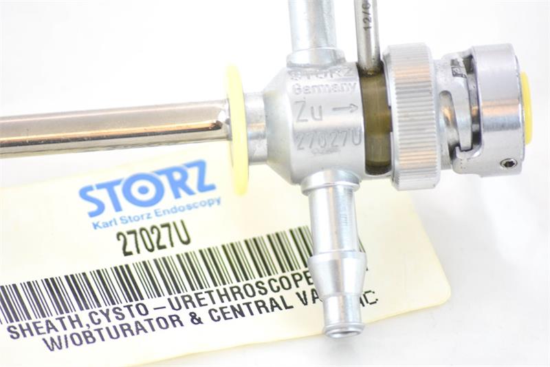 Storz 27027U Cysto-Urethroscope Sheath W/ Obturator And Central Valve, 15.5Fr Channel Storz