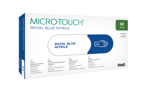 Ansell Micro-Touch Royal Blue Chemotherapy Tested Nitrile Exam Glove Ansell