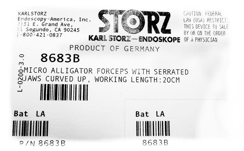 Storz Micro Alligator Forceps With Serrated Jaws Curved Up | 8683B Storz