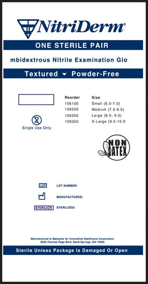 Innovative Nitriderm Sterile Powder-Free Nitrile Exam Gloves