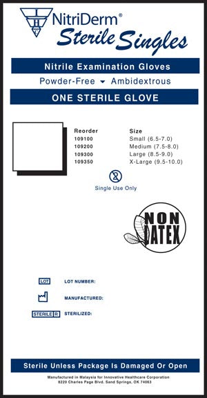 Innovative Nitriderm Sterile Powder-Free Nitrile Exam Gloves Innovative Healthcare Corp., Inc.