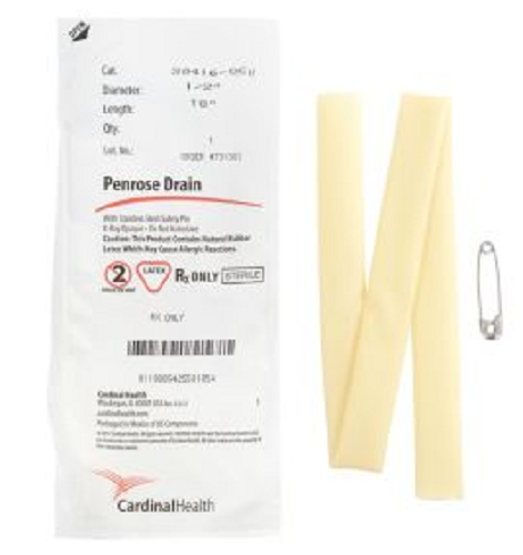 Drain Penrose Sterile Radiopaque W/Safety Pin Cardinal Healthcare Corporaton