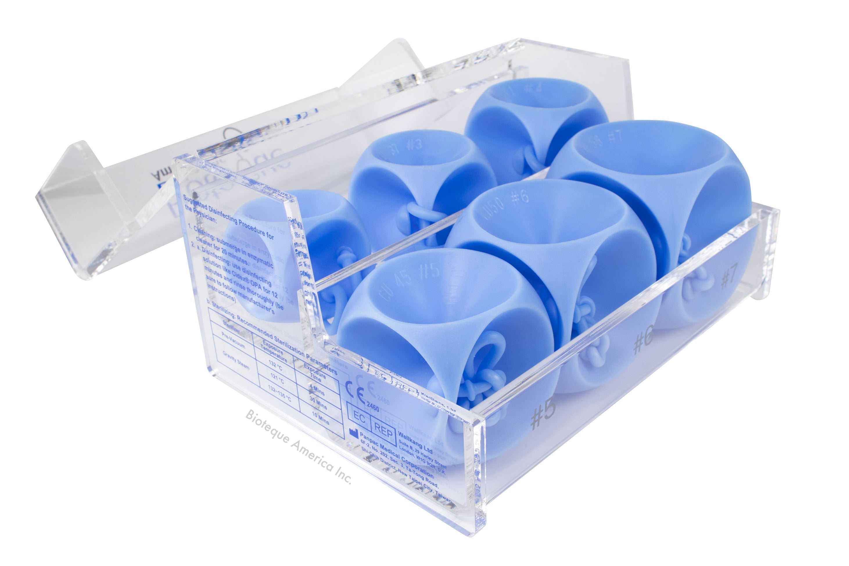 Pessary Fitting Set Cube Size 2 to 7 Silicone Bioteque