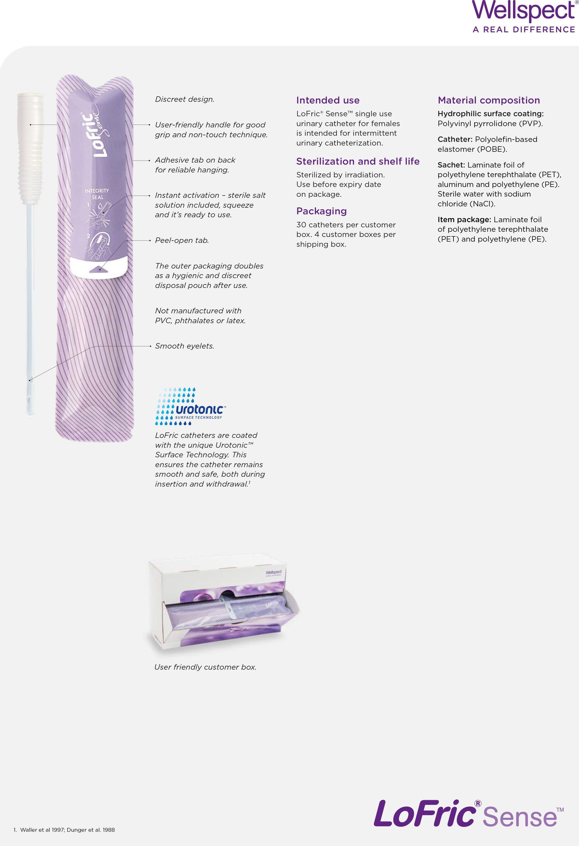 LoFric® Sense - Hydrophilic intermittent catheter WELLSPECT