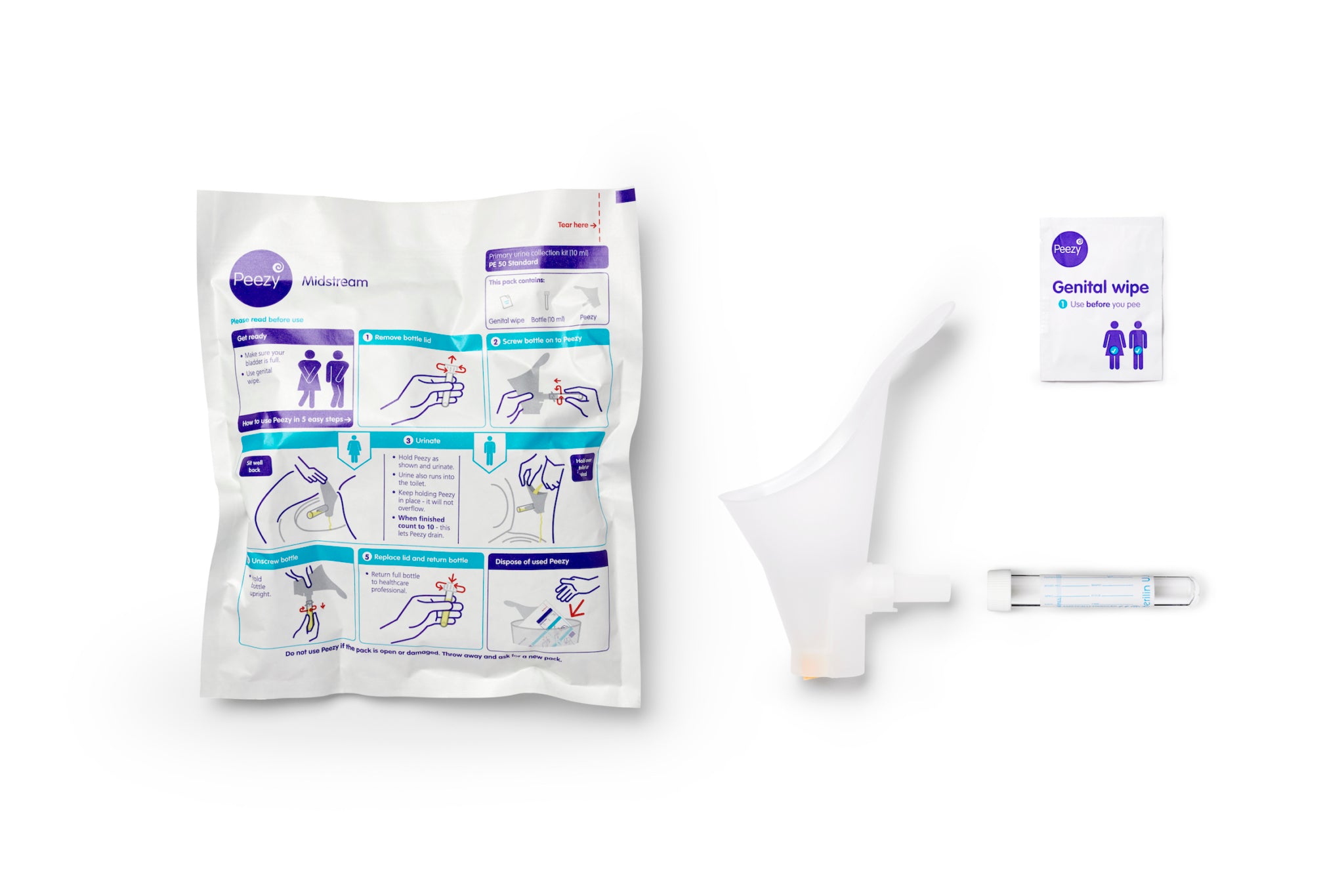 Peezy Midstream Clean Catch - Urine Specimen Container