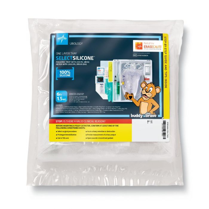 Pediatric 100% Silicone 1-Layer Foley Catheter Tray Medline