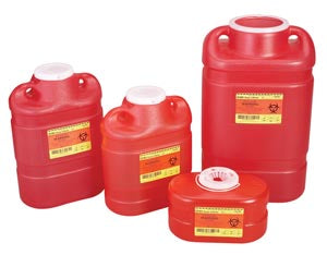 Sharps Collector, 5 Gallon, Tethered Cap, 8/cs