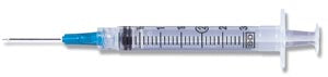 Syringe/ Needle Combination, 3mL, Luer-Lok‚Ñ¢ Tip, 25G x 1", 100/bx, 8 bx/cs BD