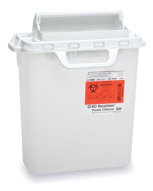 Sharps Collector, 3 Gallon, 15¾" x 13½" x 6", Counterbalanced Door BD