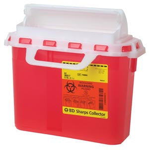 Sharps Collector, 2 & 3 Gallon, Next Generation, Counter Balanced Door, Red, 10/cs BD