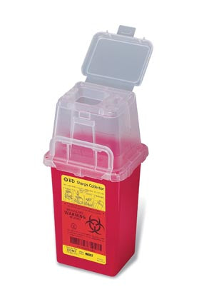 Sharps Collector, 1.5 Qt, Phlebotomy, Red, 36/cs BD