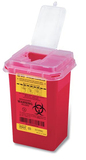 Sharps Collector, 1.0 Qt, Phlebotomy, Red, 60/cs