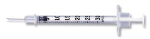 Insulin Syringe w/Ultra-Fine‚Ñ¢ Needle, 31G x 5/16", 0.3mL, 100/bx, 5bx/cs BD