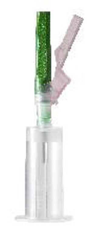 Needle, 21G x 1¼", Pre-Attached Holder, Green Shield, 100/cs
