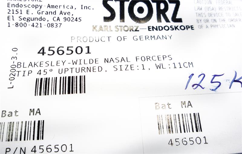 Storz Blakesley-Wilde Rhinoforce, 45 Degree Upturned Nasal Forceps | 456501