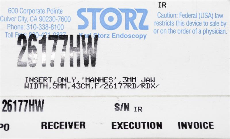 Storz Take-Apart Manhes Bipolar Coagulation Insert, 5mm x 43cm | 26177HW