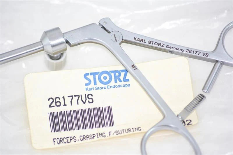 Storz Straight Suture/Grasping Forceps w/ Ratchet Handle | 26177VS