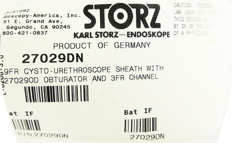 Storz 27029DN Cysto-Urethroscope Sheath