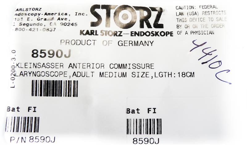 Storz Kleinsasser Anterior Commissure Laryngoscope | 8590J Storz
