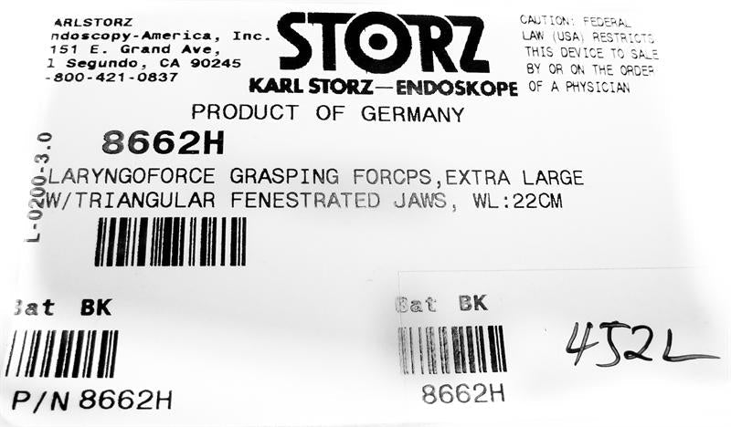 Storz Laryngoforce Grasping Forceps | 8662H Storz