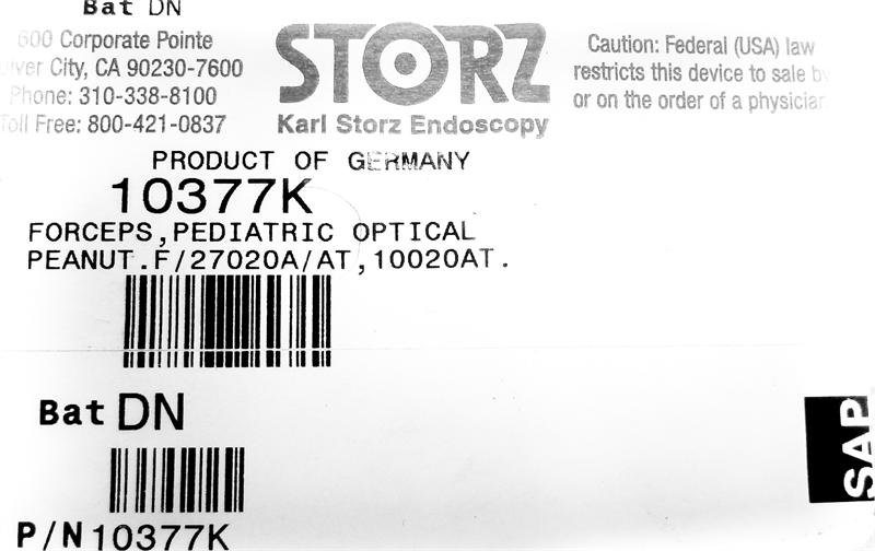 Storz Optical Pediatric Peanut Forceps | 10377K Storz