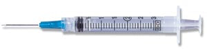 Syringe/ Needle Combination, 3mL, Luer-Lok‚Ñ¢ Tip, 22G x ¬æ", 100/bx, 8 bx/cs
