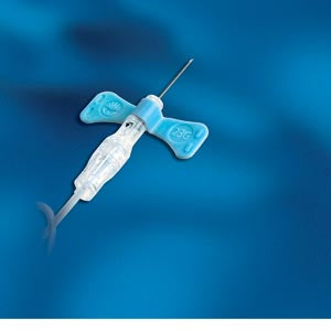 Blood Collection Set, Safety Push Button without Luer Adapter, 25G x ¬æ" Needle, 12" Tubing, 50/bx, 4 bx/cs
