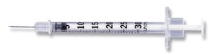Insulin Syringe w/Ultra-Fine™ Needle, 31G x 5/16", 0.3mL, 100/bx, 5bx/cs